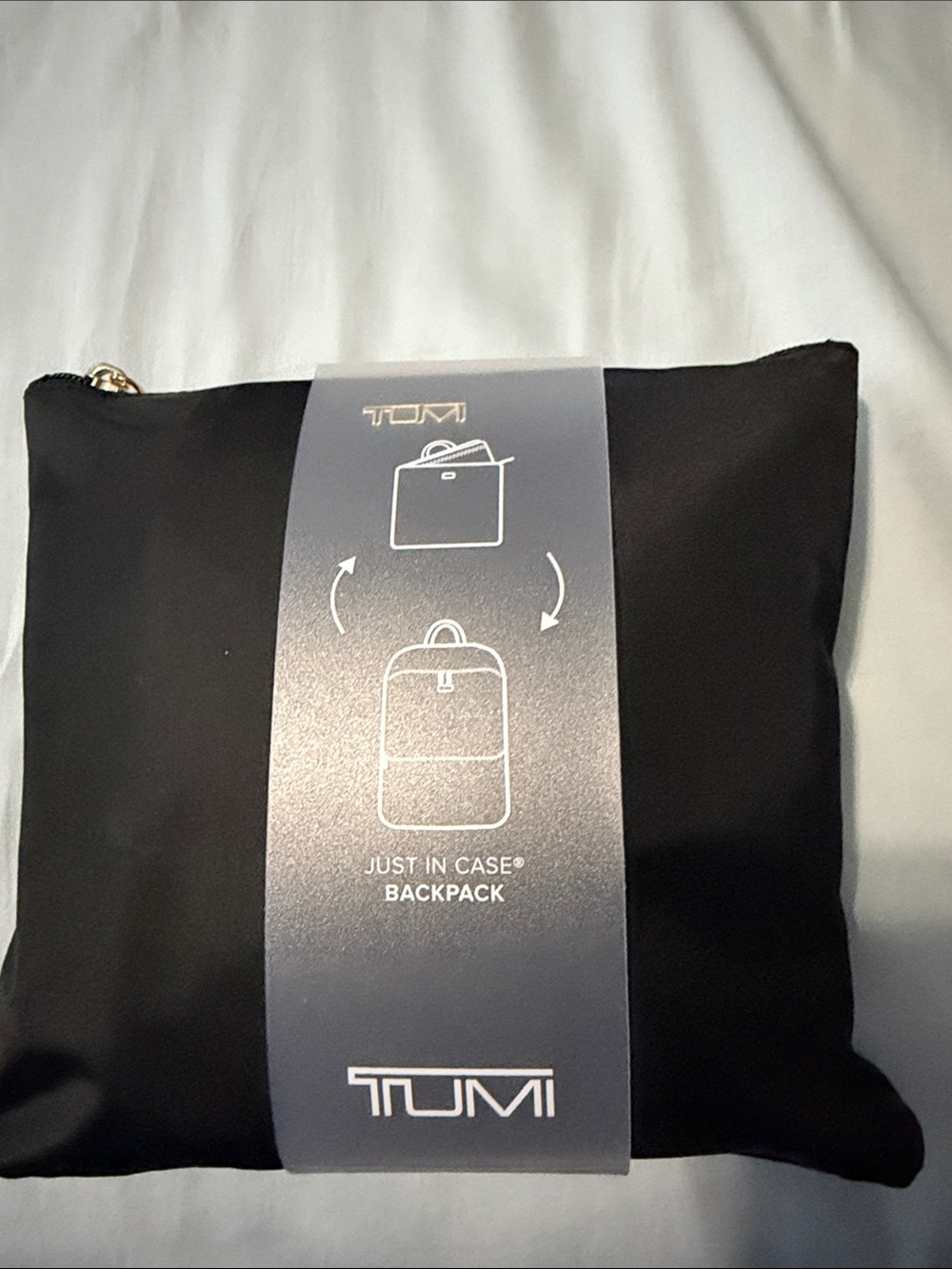Tumi Voyaguer Black/Gold Just In Case Packable Backpack with Storage Pouch - Picture 2 of 10